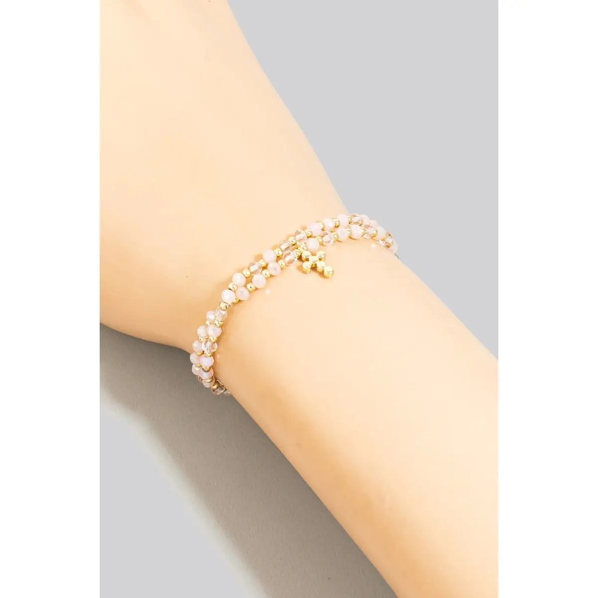 Layered Faceted Glass Beads Bracelet
