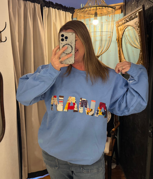 Quilted NANA Sweatshirt - Blue