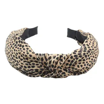 Vintage Leopard Print Wide Brim Headband
