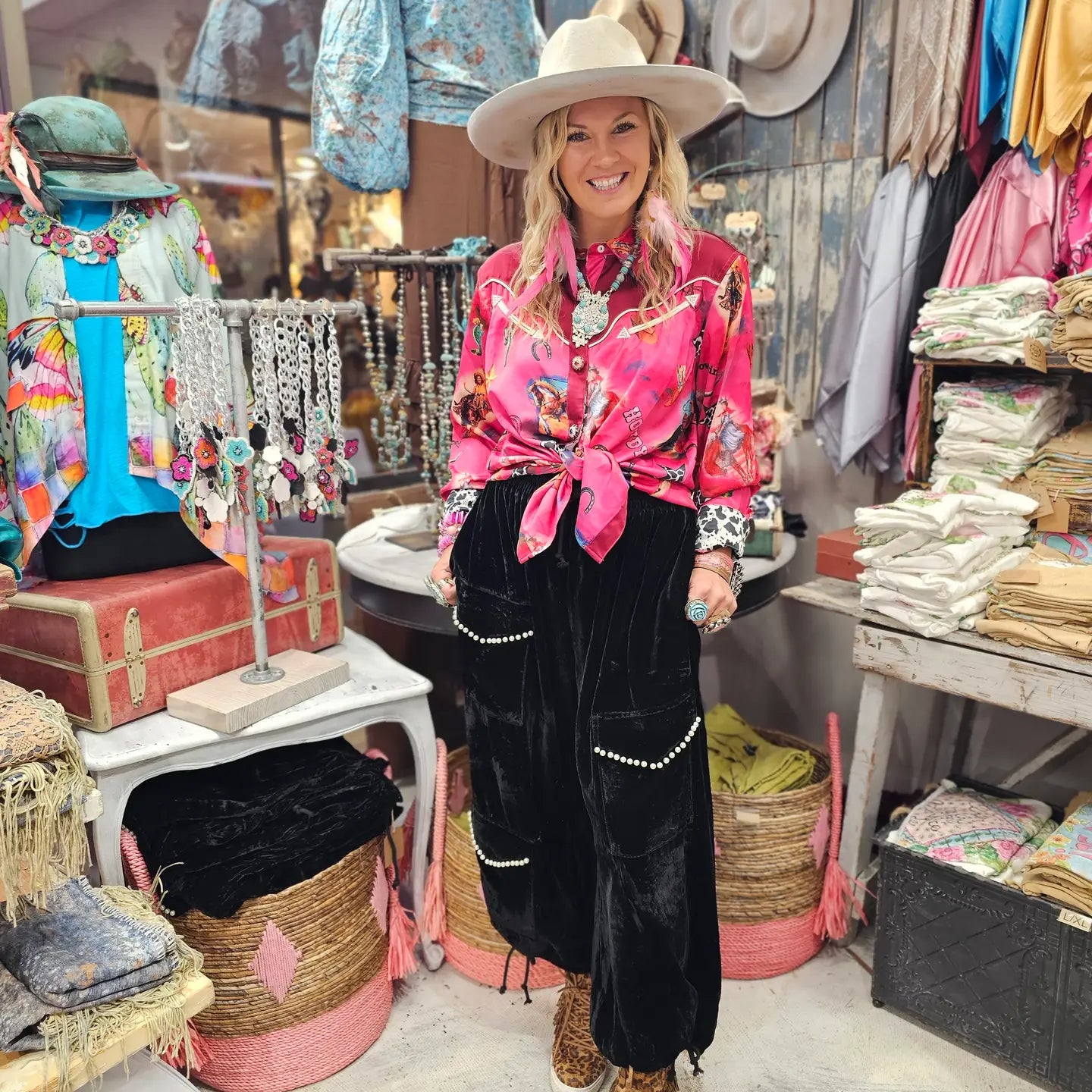 Silk Cowgirl Long Sleeve Top