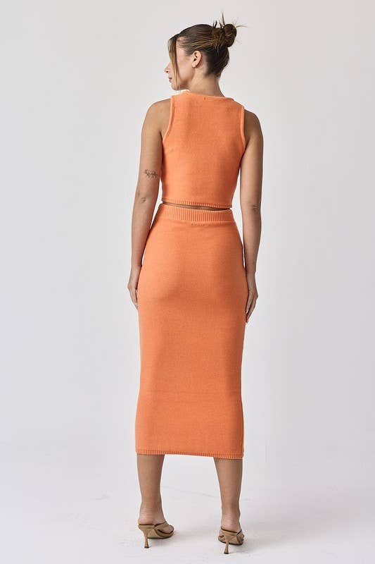 Lara Top and Maxi Skirt Set - Orange (Sold Separately)