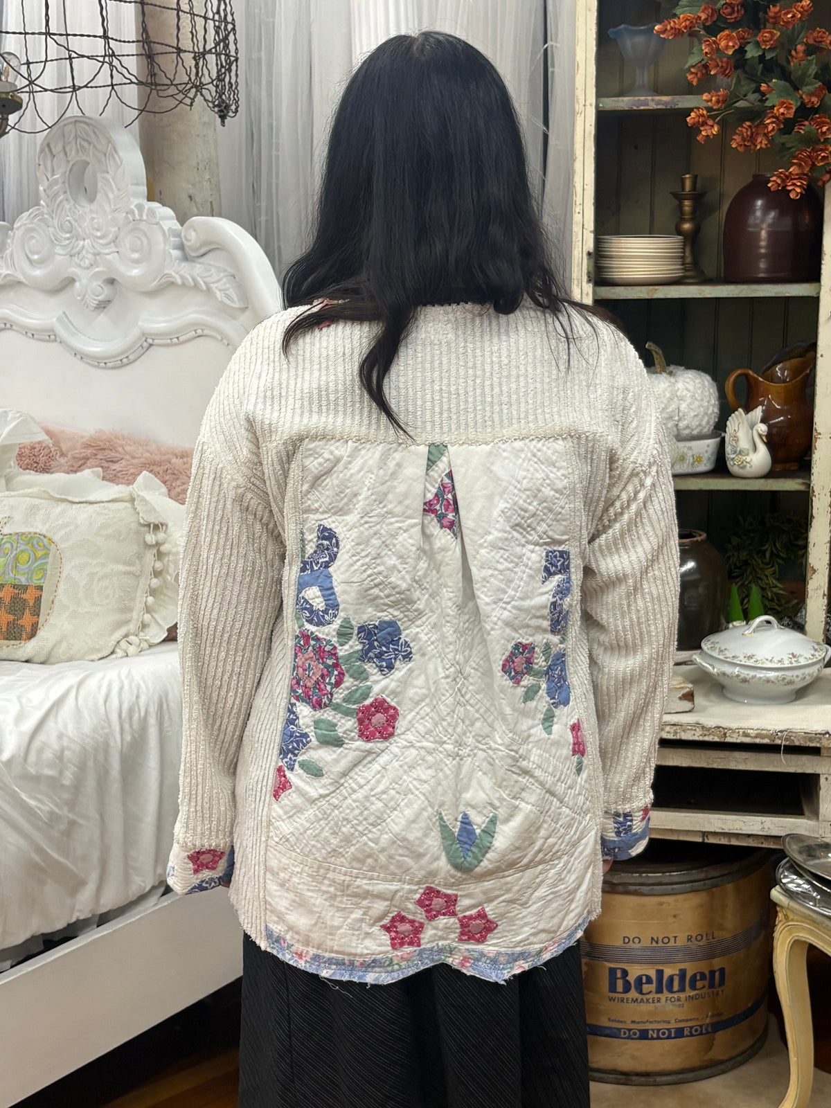 Handmade Vintage Quilt Blue Ribbon Jacket