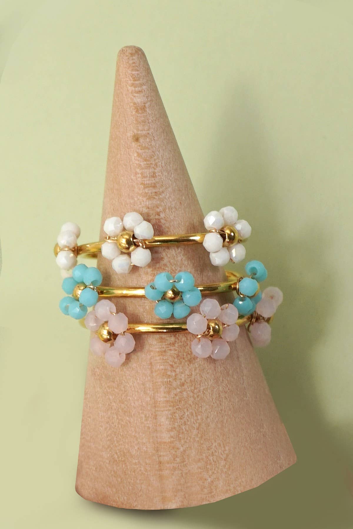 18K Stainless Steel Tarnish Free Flower Rings