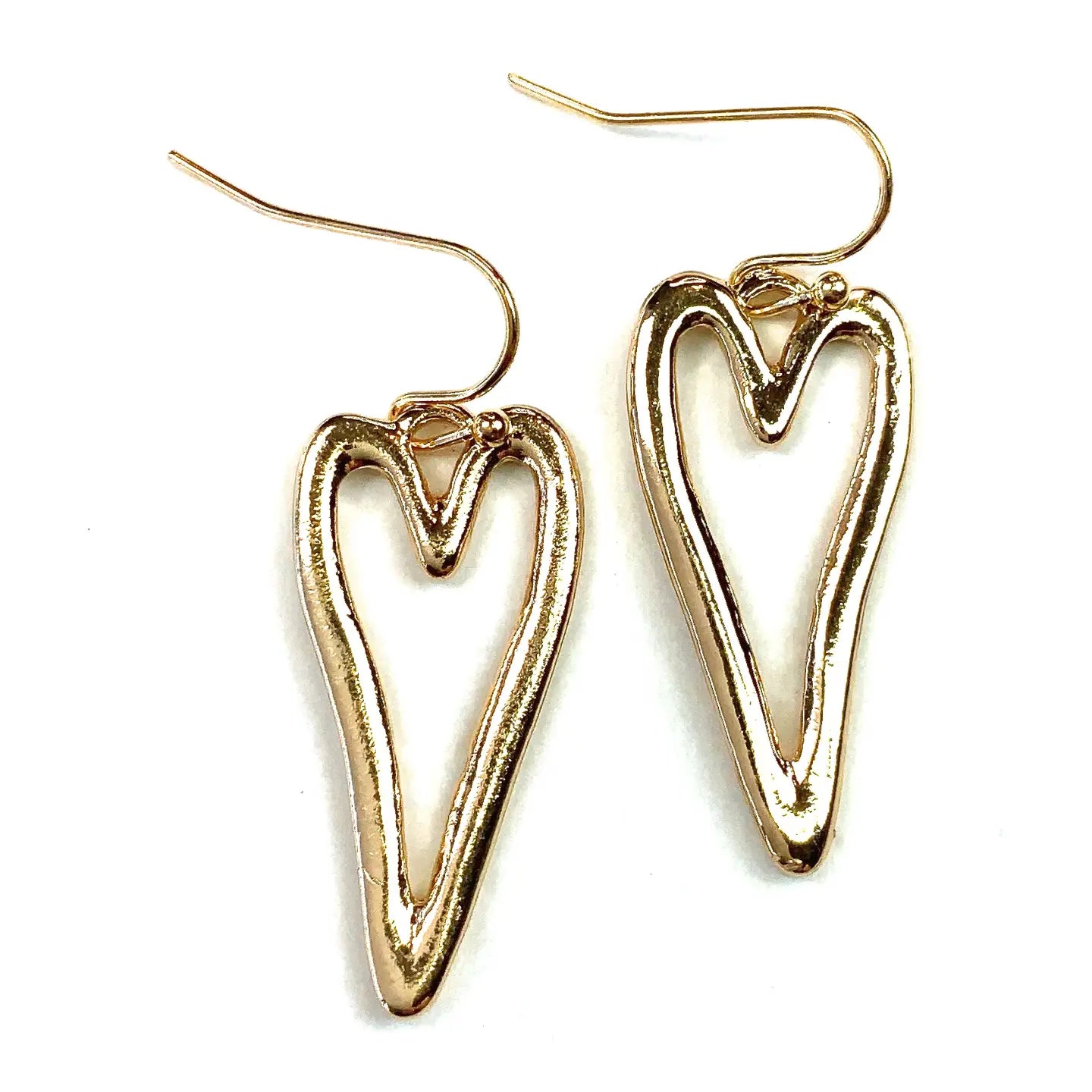 Open Heart Gold Earrings