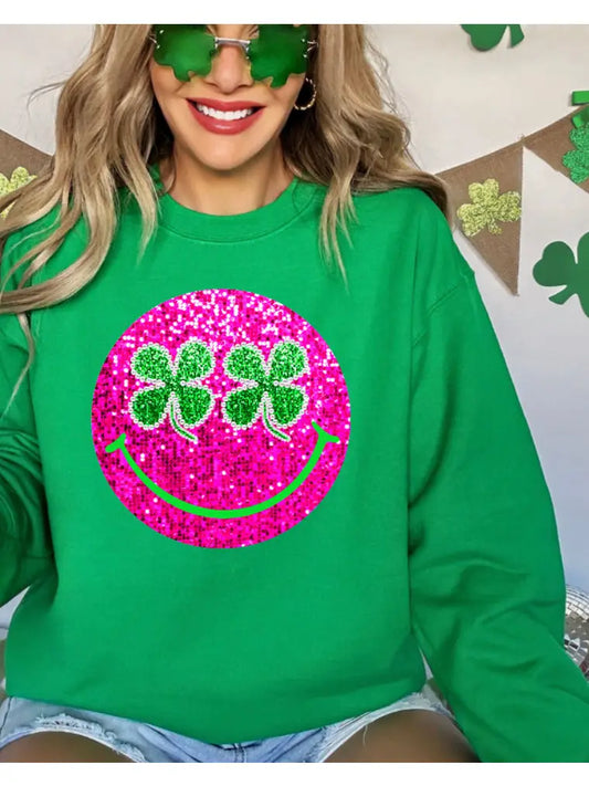 St. Patrick’s Day Clover Green Tee or Sweatshirt