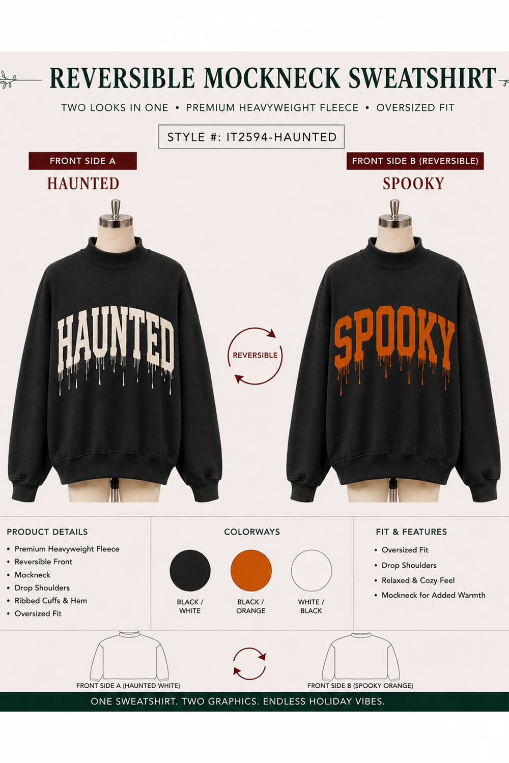 Dripping Print Reversible Sweatshirt