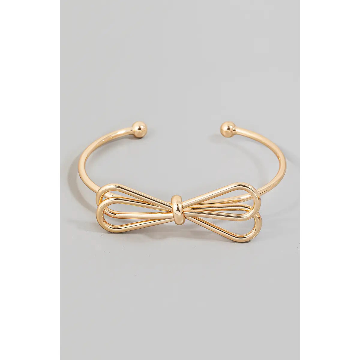 Metallic Double Knot Cuff Bracelet - Gold