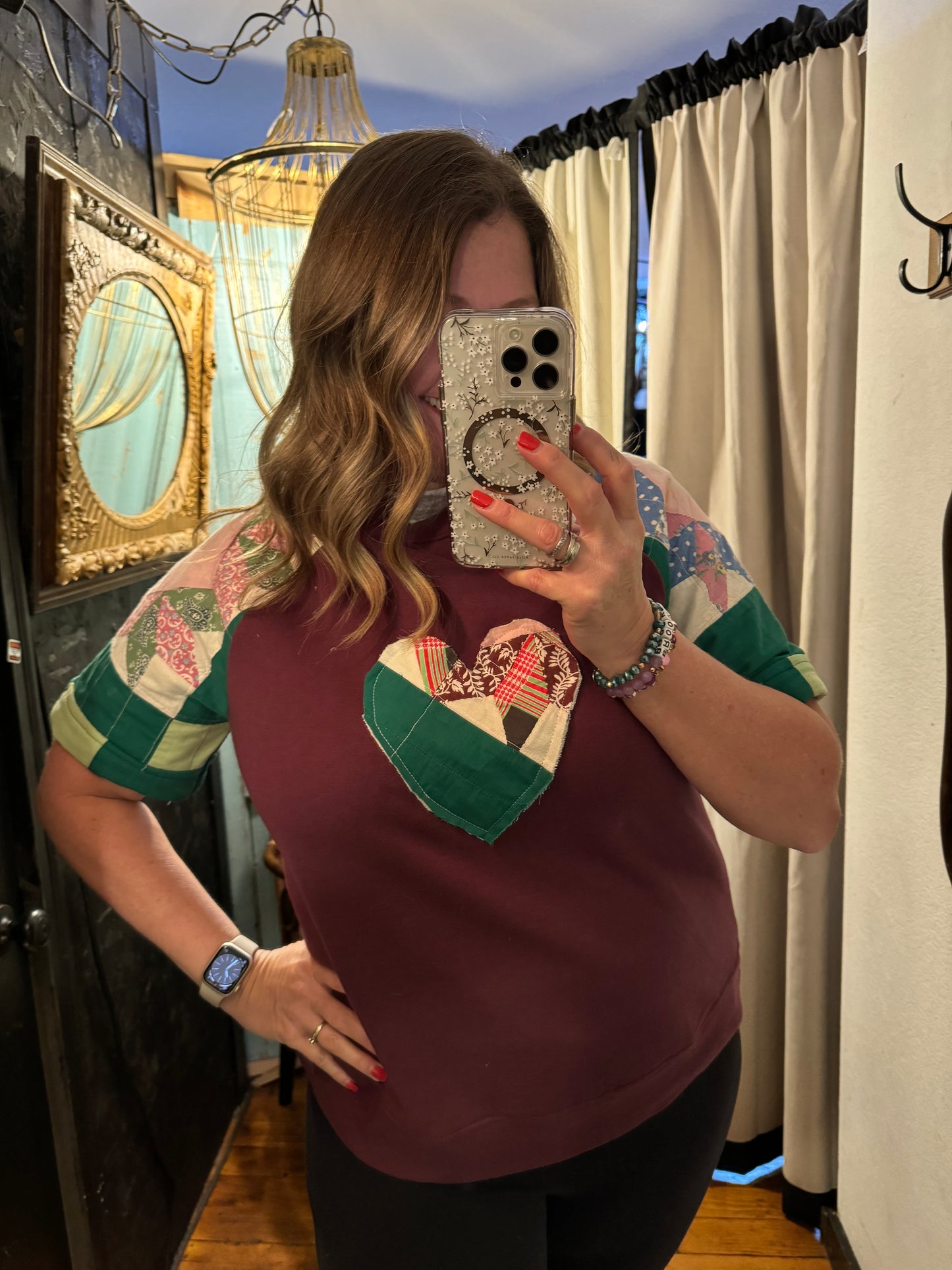 Quilted Heart and Sleeve Top