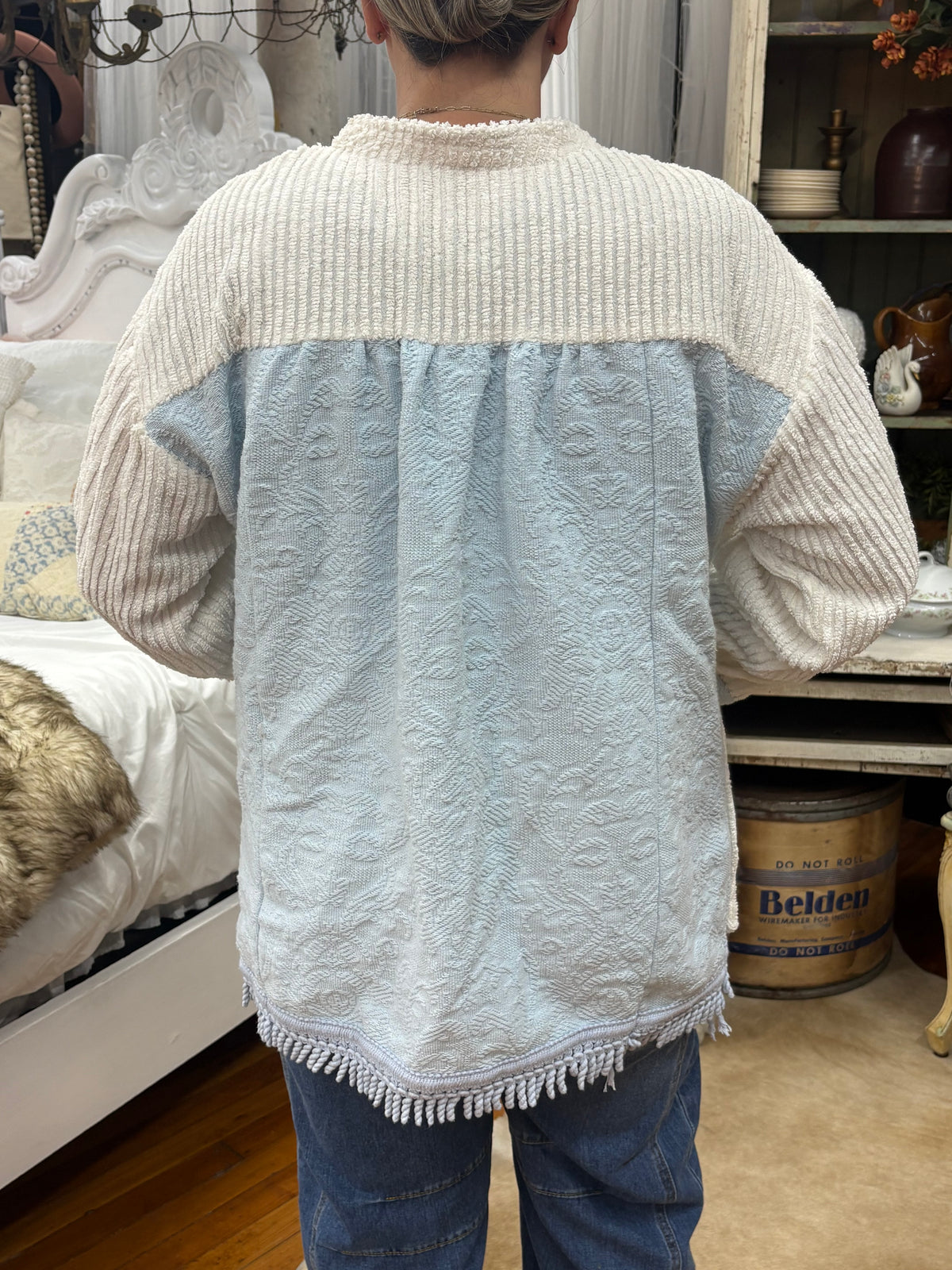 Handmade Vintage Chenille Cardigan