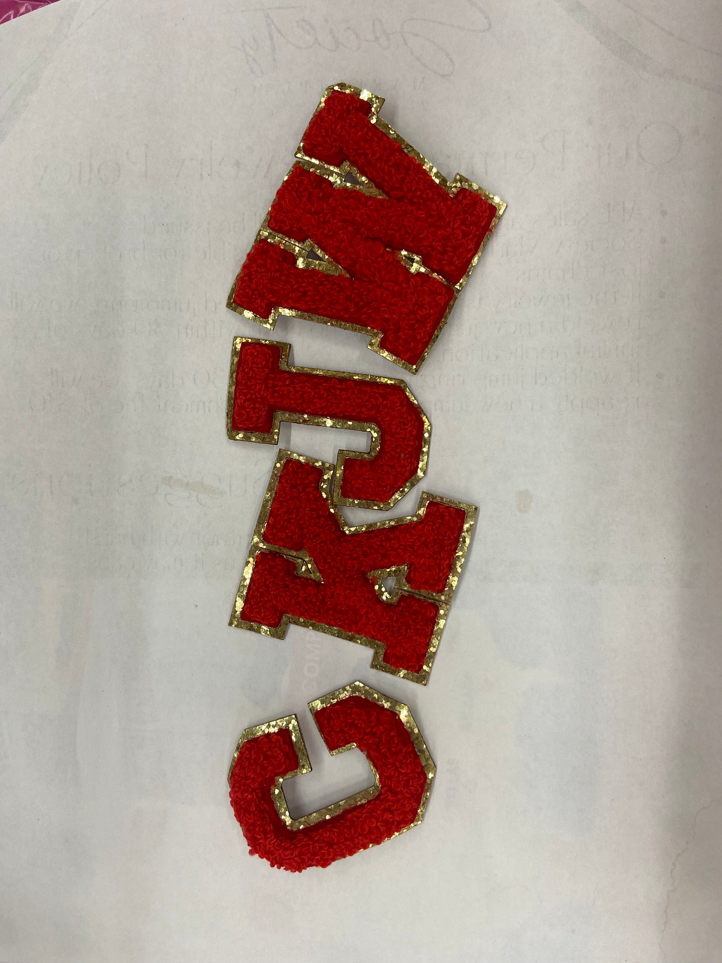 Red Letter Patch Adhesive
