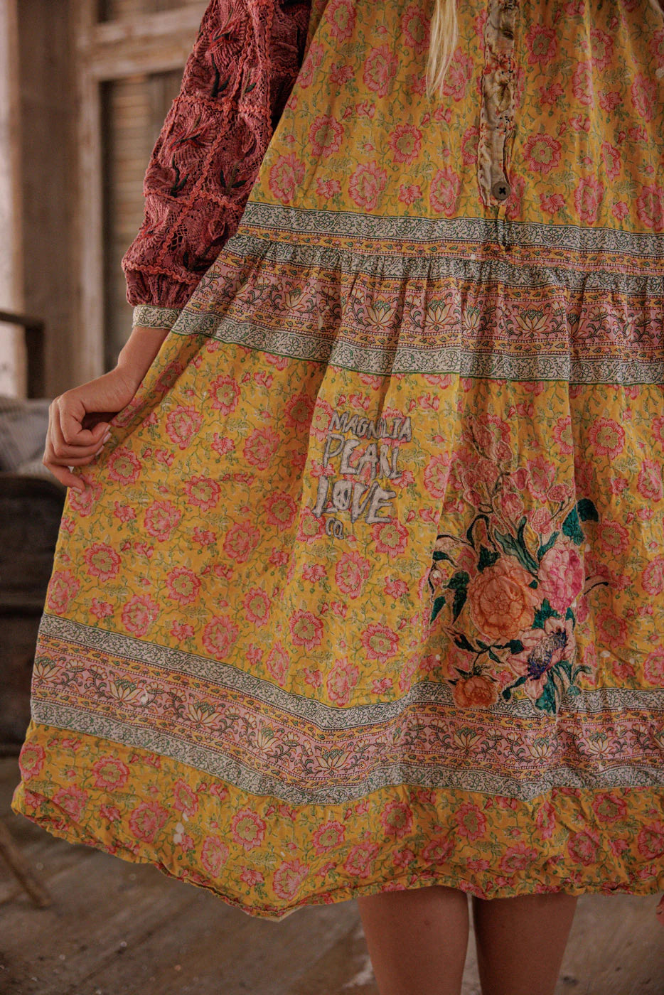 Magnolia Pearl Gutta Garden Dress - Raspberry Patch