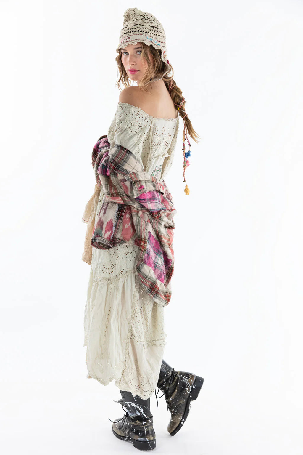 Magnolia Pearl Floral Patchwork Helenia Dress - Moonlight