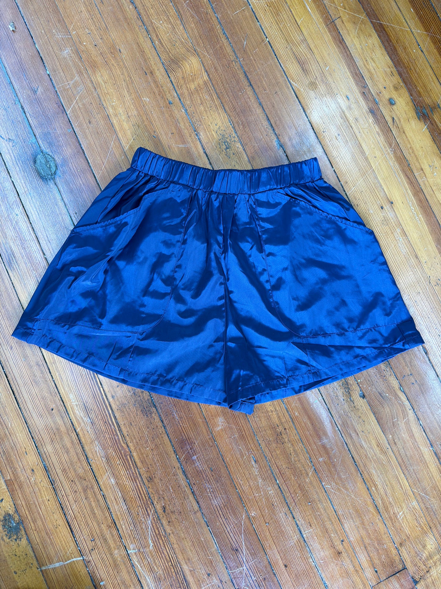Elastic Waist Wide Leg Shorts - Navy