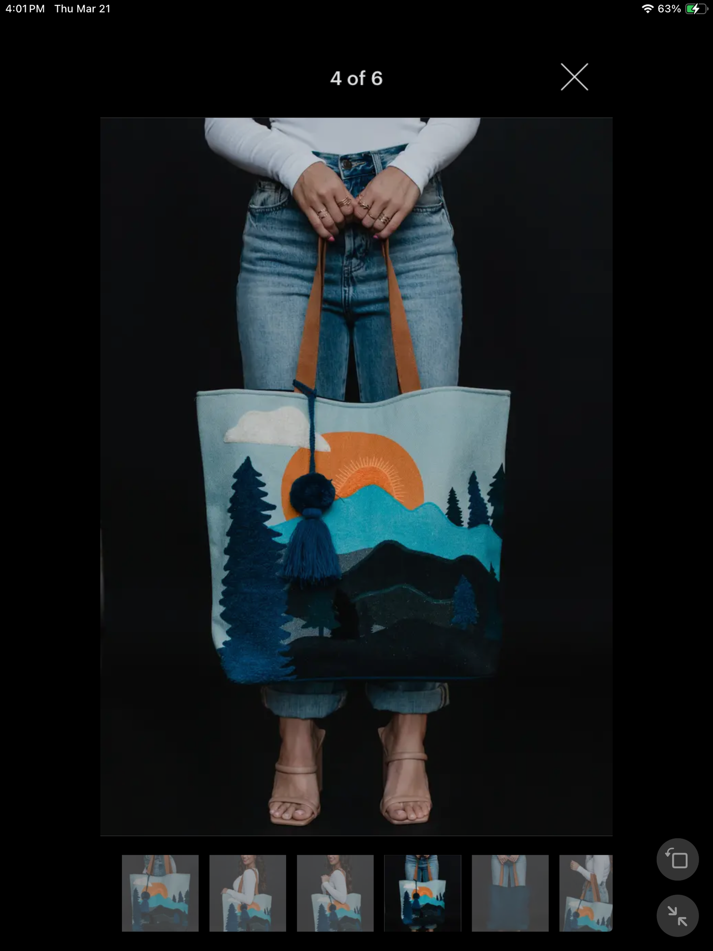 Mountain Scene Tote Bag