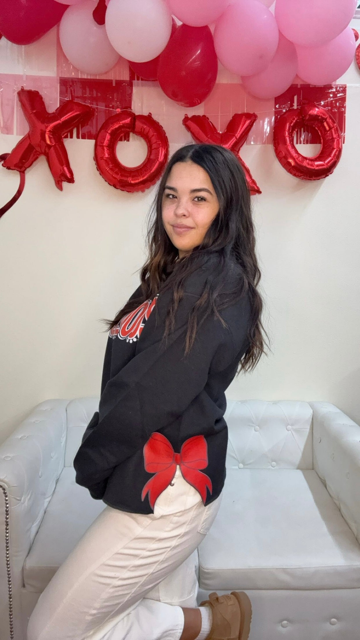 Custom Bulldogs Coquette Bow Sweatshirt