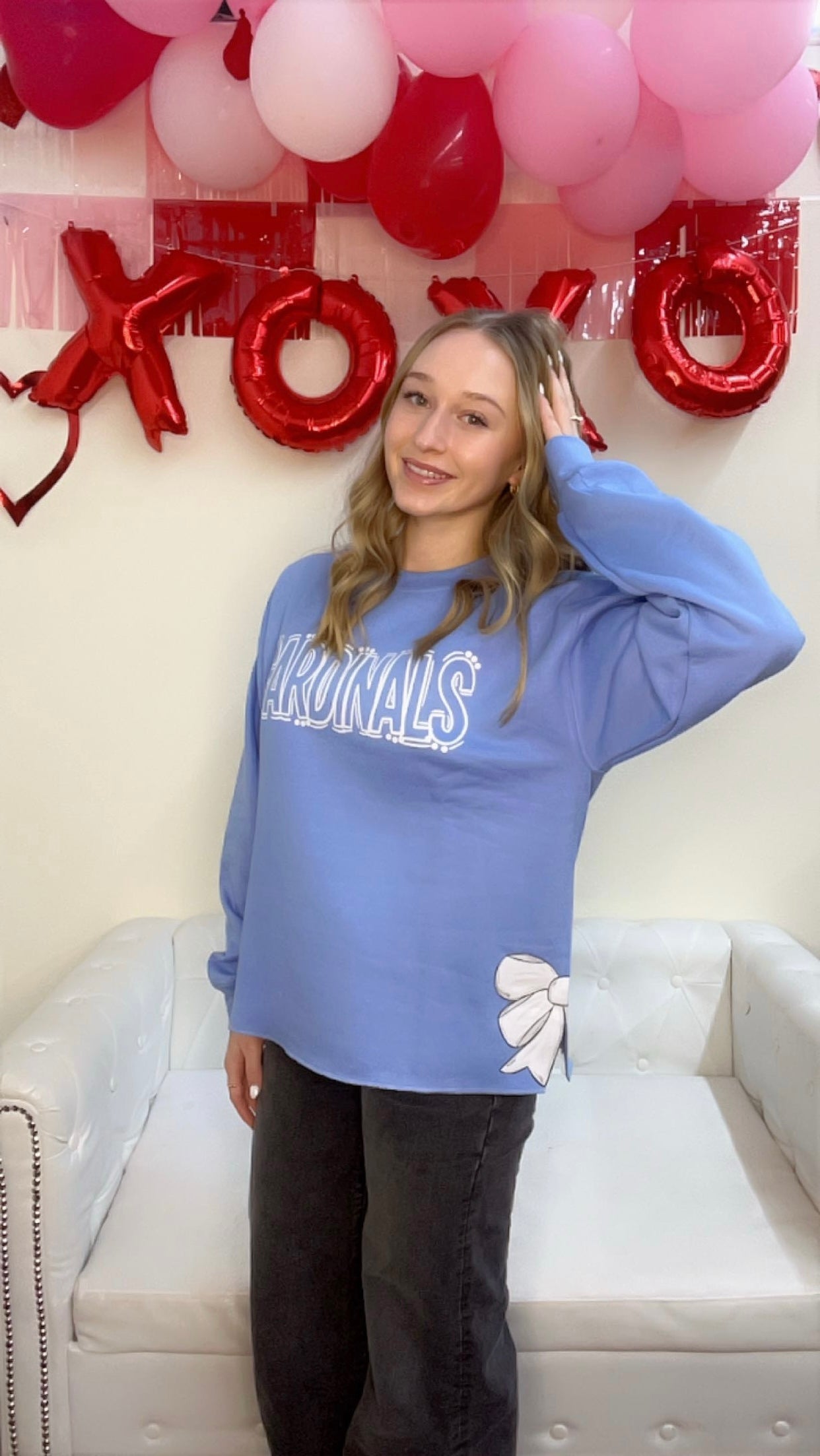 Custom Cardinals Coquette Bow Sweatshirt
