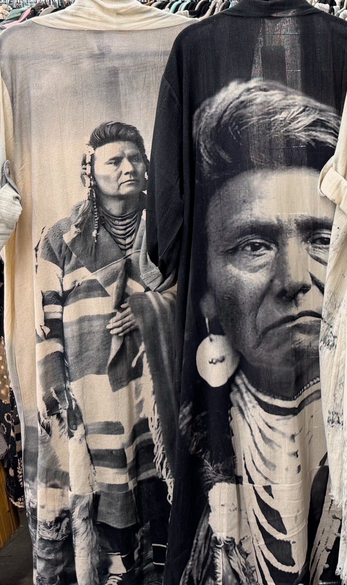 Native Chief Hi Lo Kimono - Charcoal