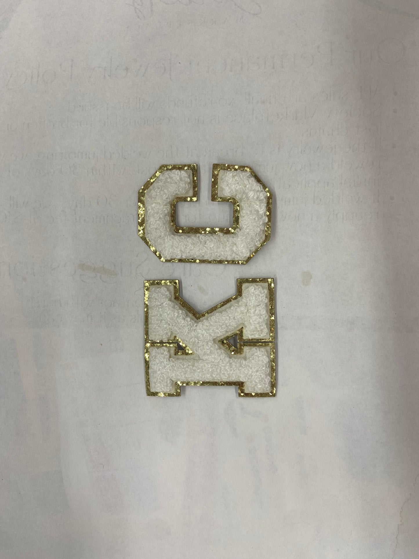 White Letter Patch Adhesive