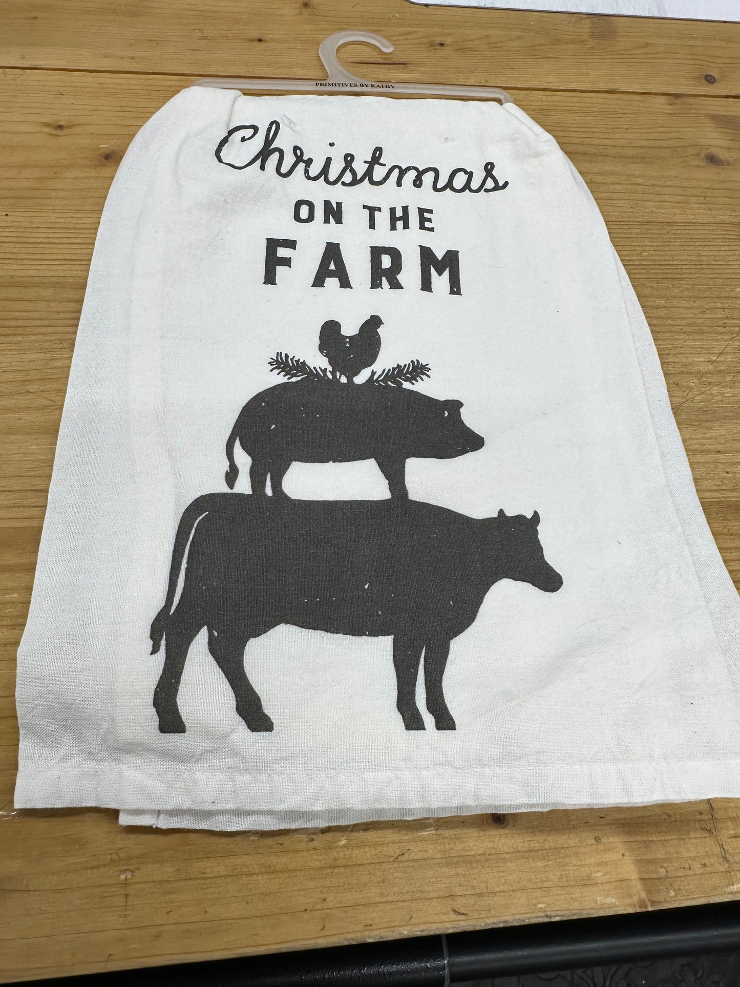 Christmas on the farm/ hand towel