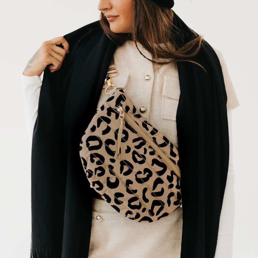 Jolie Leopard Puff Belt Bag