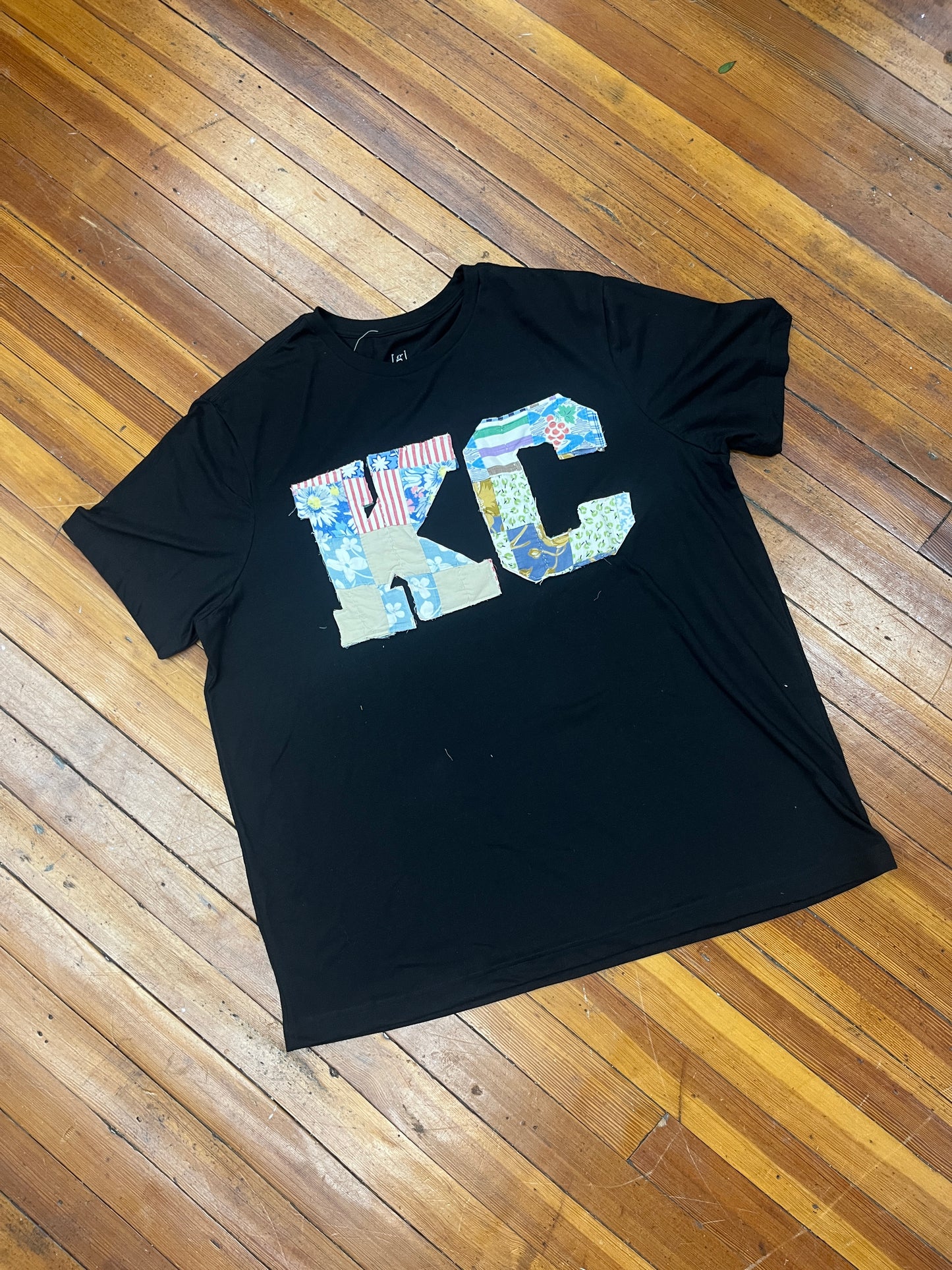 KC Vintage Quilt Patchwork Tee- Black