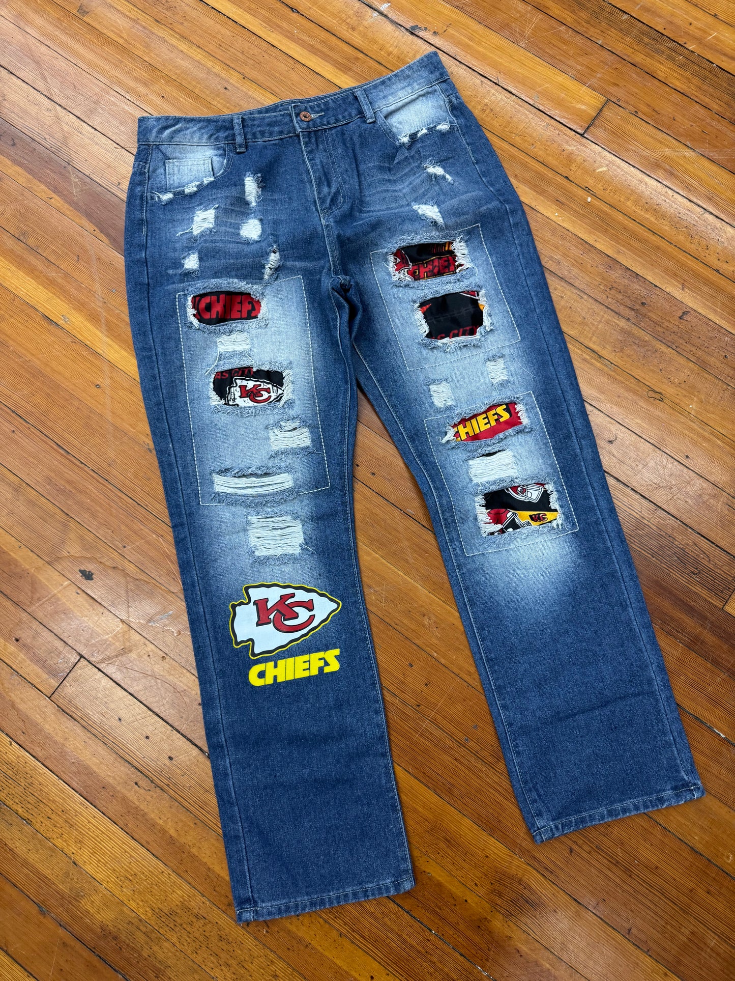 KC Chiefs Patchwork Jeans