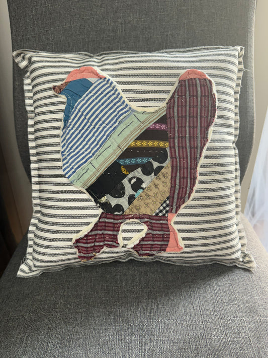 12" Striped Quilted Chicken Pillow