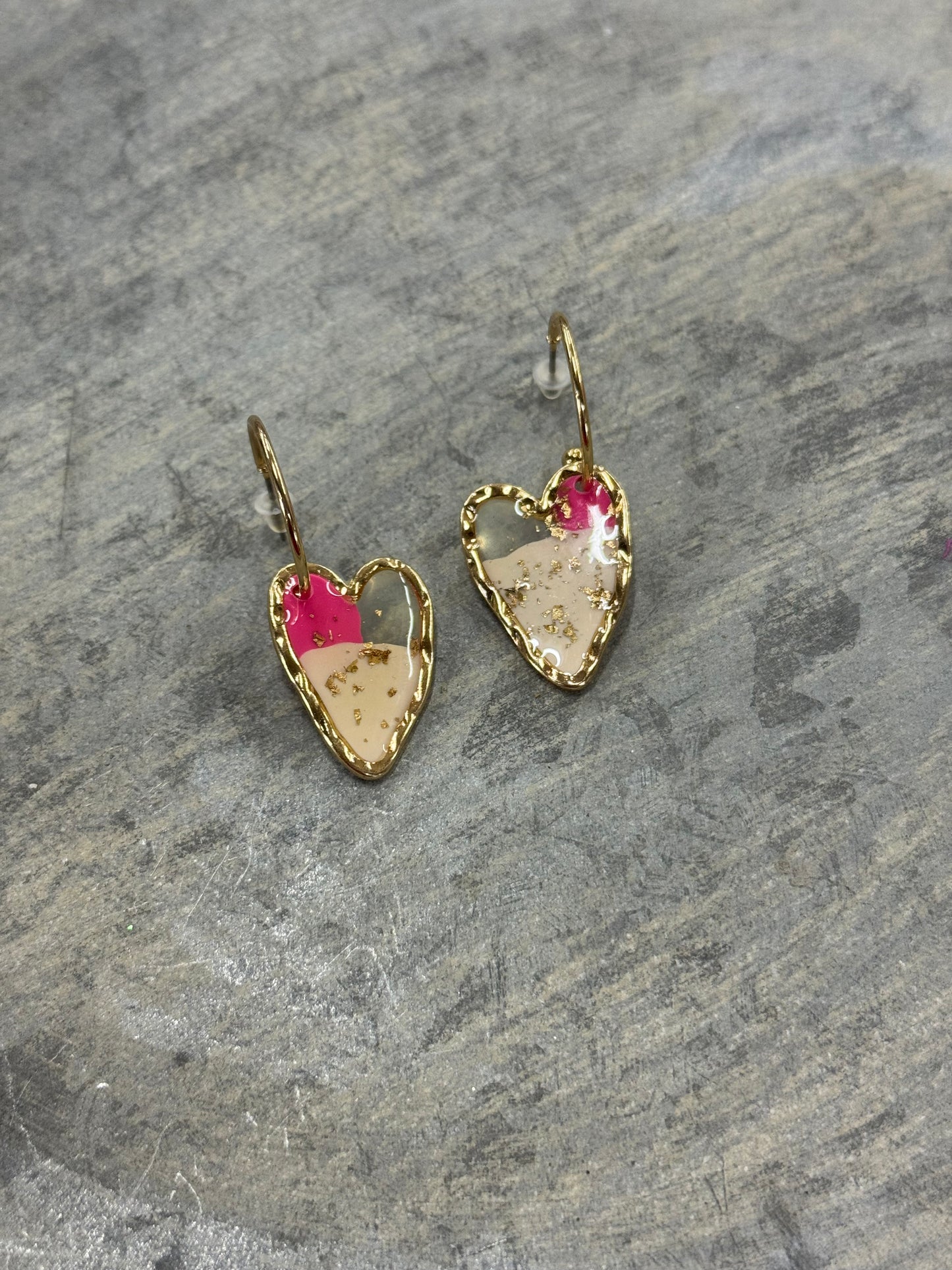 Hoop Heart Earrings