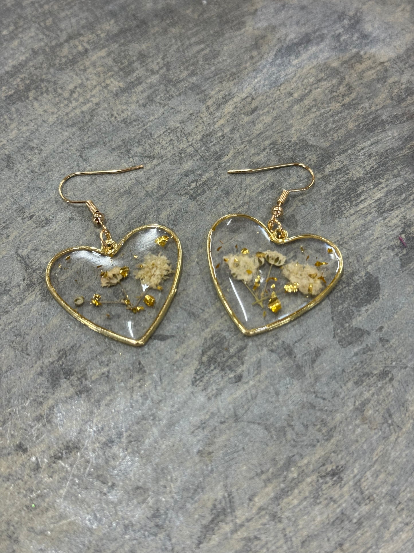 Acrylic Filled Heart Earrings
