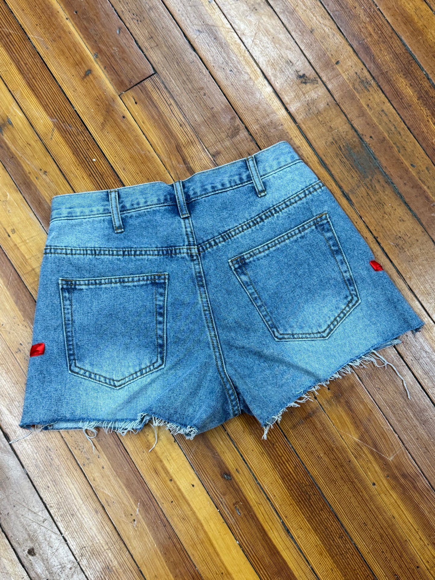 Side Ribbon Denim Shorts