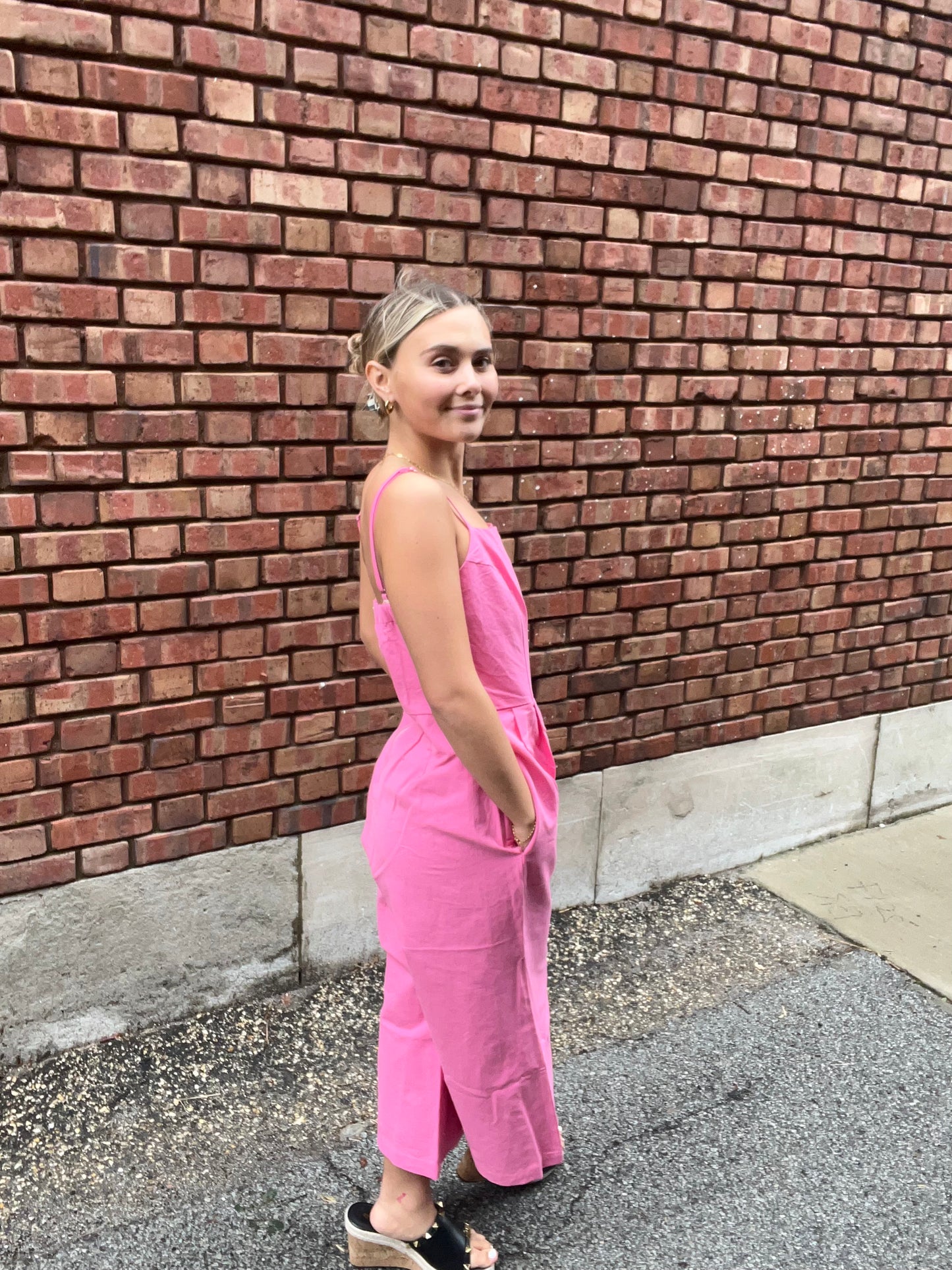 Soft Washed Jumpsuit - Bubble Gum Pink