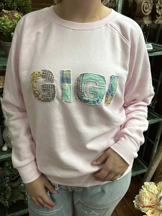 GIGI Quilt Patchwork Pink Sweatshirt