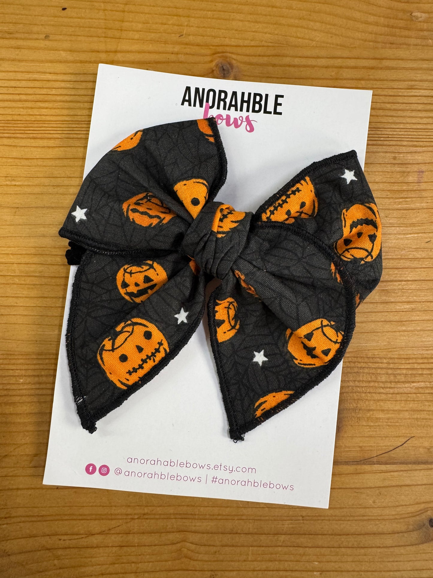Black Jack-O-Lantern Hair Bow