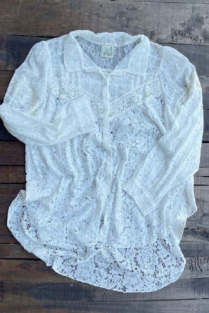 Jaded Gypsy Floral Medley Shirt - Parchment