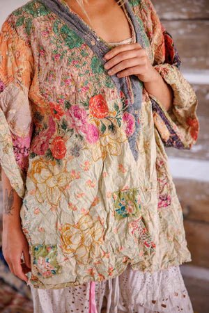 Magnolia Pearl Piecewise Crop Dashi Kimono - Wonderland