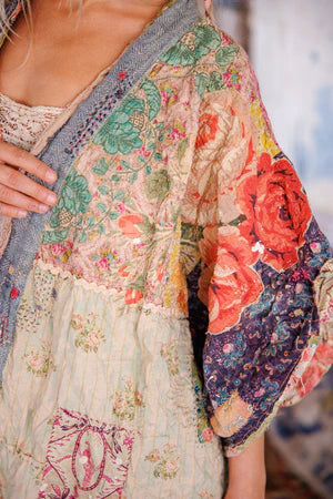 Magnolia Pearl Piecewise Crop Dashi Kimono - Wonderland