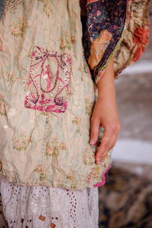 Magnolia Pearl Piecewise Crop Dashi Kimono - Wonderland