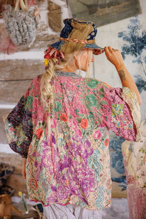 Magnolia Pearl Piecewise Crop Dashi Kimono - Wonderland