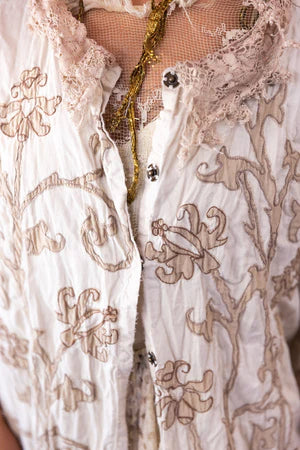 Magnolia Pearl Leola Embroidered Smock Coat - Moonlight