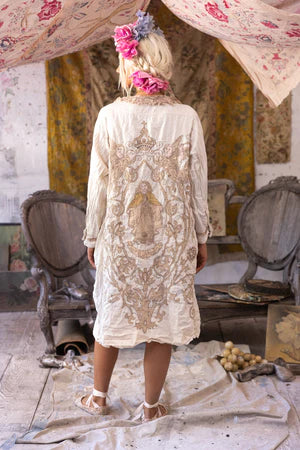 Magnolia Pearl Leola Embroidered Smock Coat - Moonlight