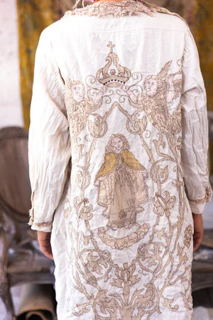 Magnolia Pearl Leola Embroidered Smock Coat - Moonlight