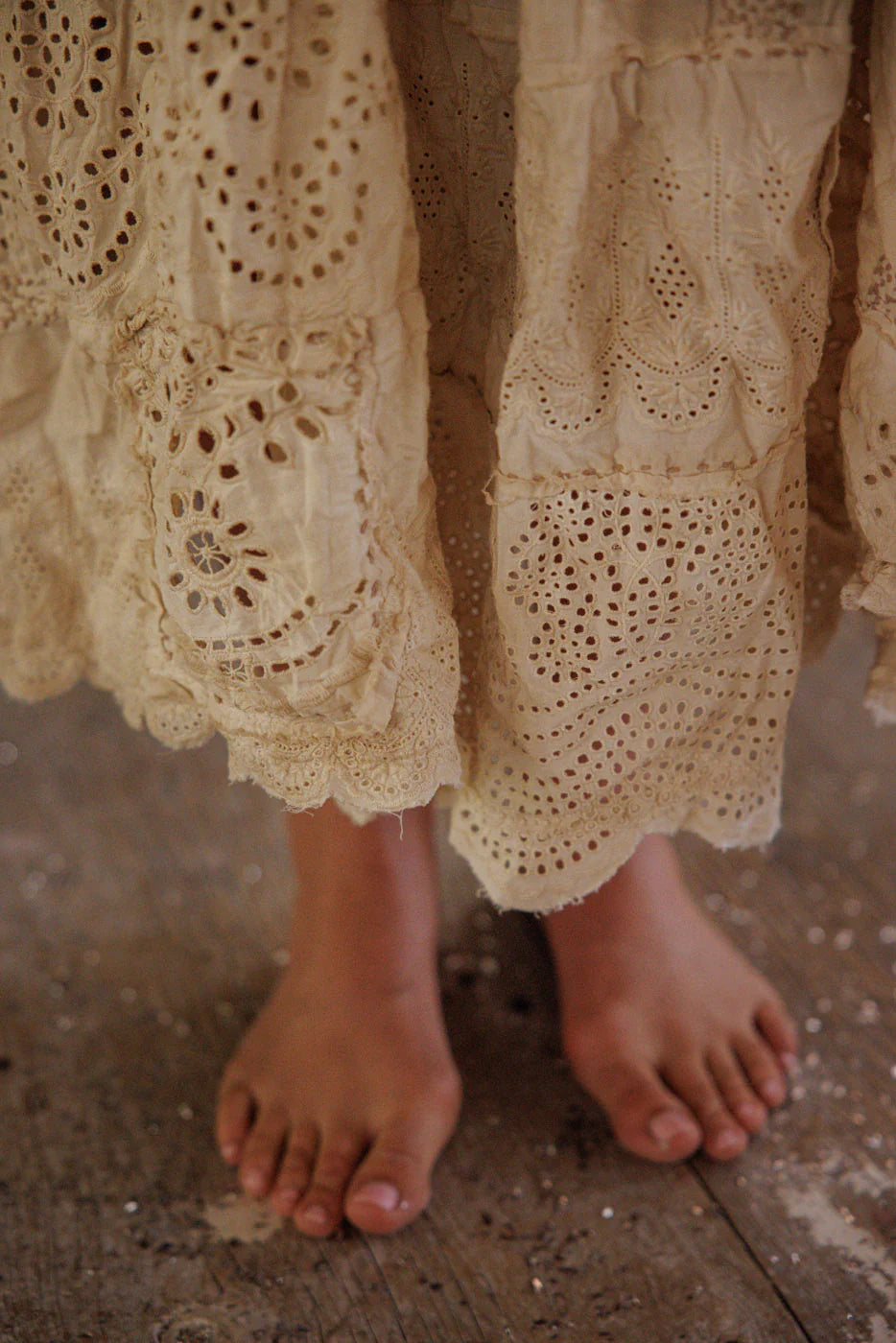 Magnolia Pearl Eyelet Patchwork Pissarro Skirt - Swan