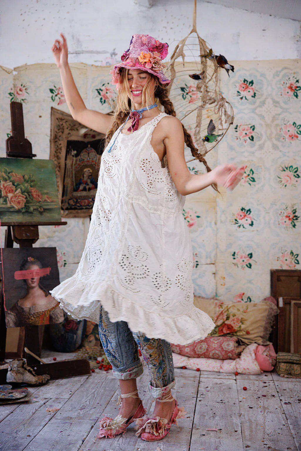 Magnolia Pearl Royalty Eyelet Layla Slip - Moonlight