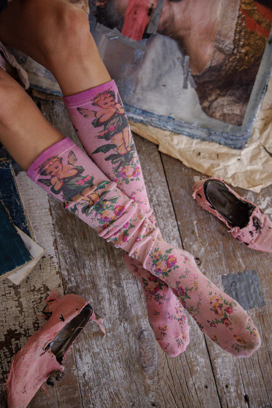 Magnolia Pearl Maysie OTK Socks - Valentine Pink