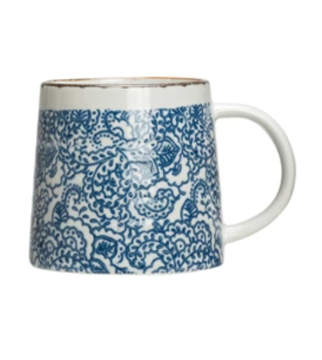 Hand-Stamped Stoneware Mug