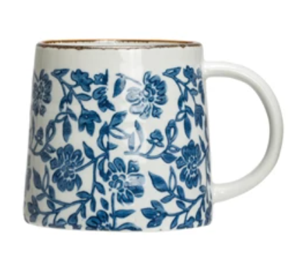 Hand-Stamped Stoneware Mug