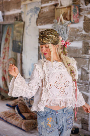 Magnolia Pearl Hermione Eyelet Blouse - Moonlight