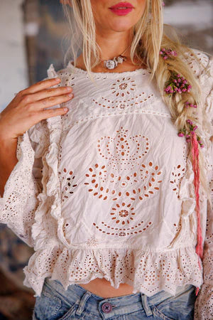 Magnolia Pearl Hermione Eyelet Blouse - Moonlight