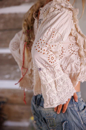 Magnolia Pearl Hermione Eyelet Blouse - Moonlight