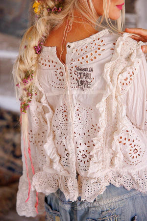 Magnolia Pearl Hermione Eyelet Blouse - Moonlight